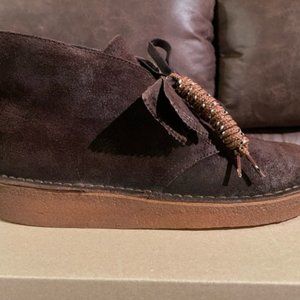 Men's Clarks Desert Coal Dark Brown Suede